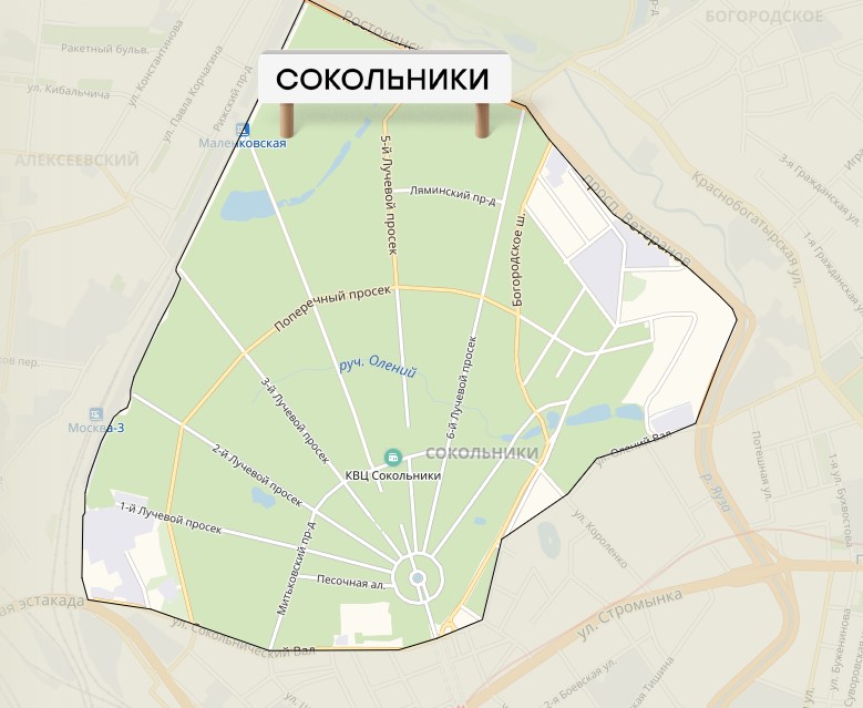 Карта Сокольников